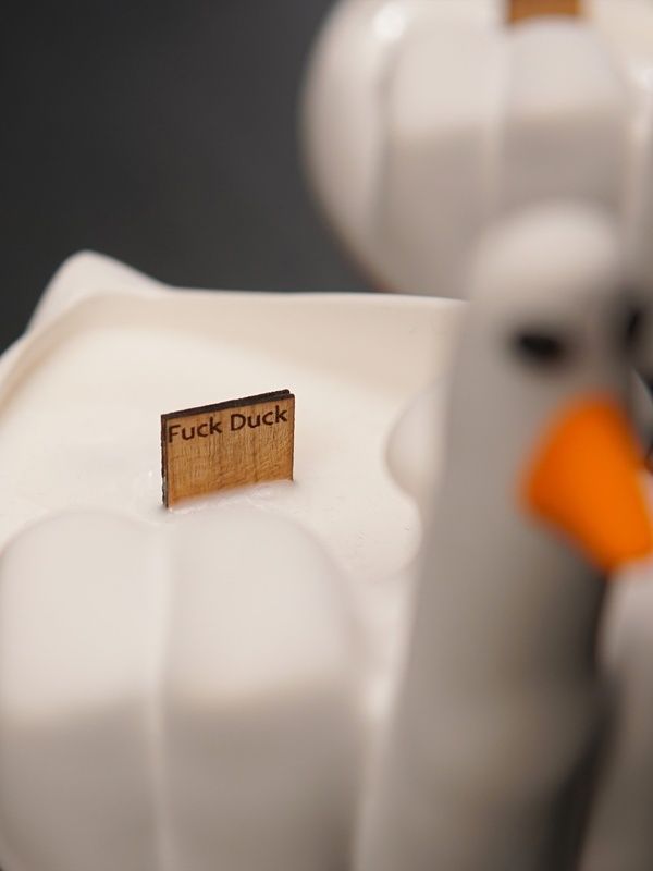 Аромасвічка з дерев'яним ґнітом &laquo;F+ck duck&raquo;&lrm;, Білий, 1 свічка 555-03-002 фото