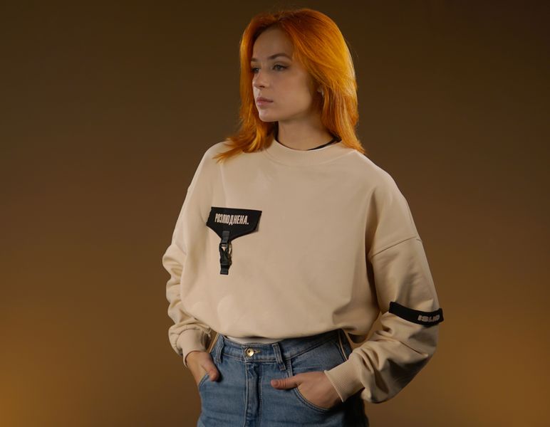 Women's sweatshirt "Rozliudnena", Cappuccino, L 224-02-001 фото