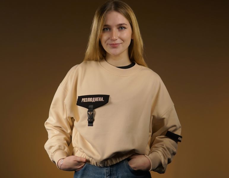 Women's sweatshirt "Rozliudnena", Cappuccino, L 224-02-001 фото