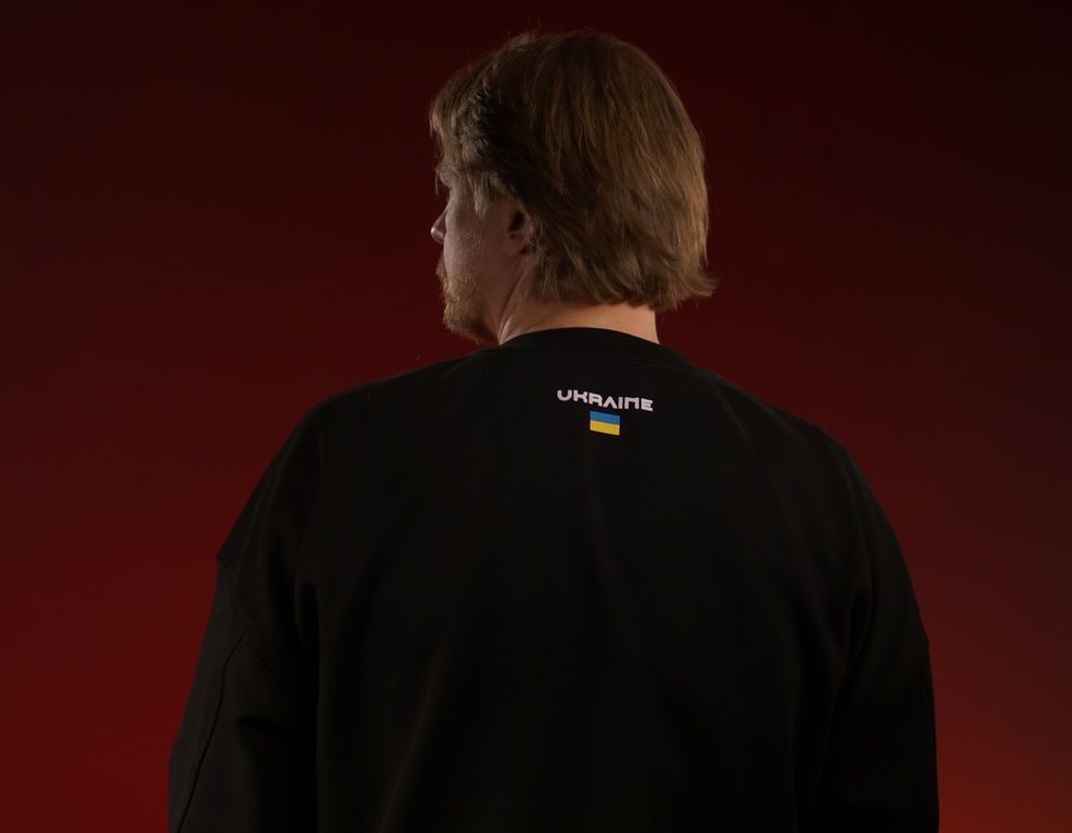 Sweatshirt "Trident F16" with the inscription Ukraine on the back, Black, XS 222-05-002 фото