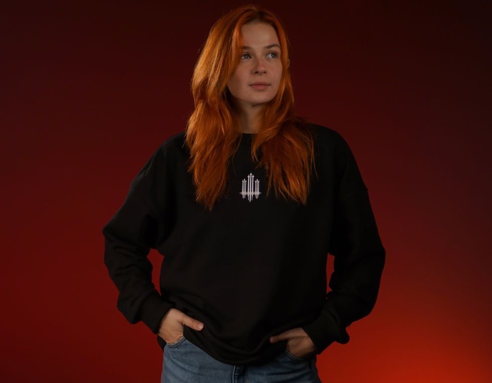 Sweatshirt "Trident F16" with the inscription Ukraine on the back, Black, XS 222-05-002 фото
