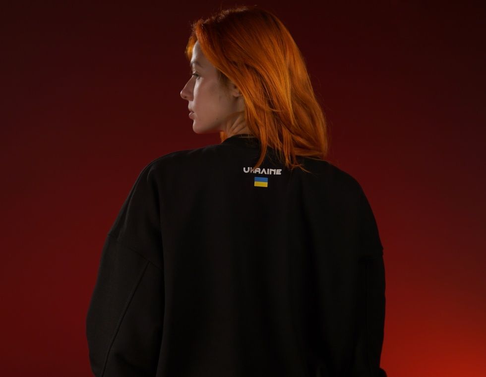 Sweatshirt "Trident F16" with the inscription Ukraine on the back, Black, XS 222-05-002 фото