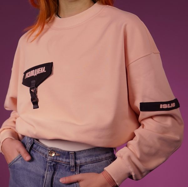 Women's sweatshirt "Rozliudnena", Light Pink, S 224-02-001 фото