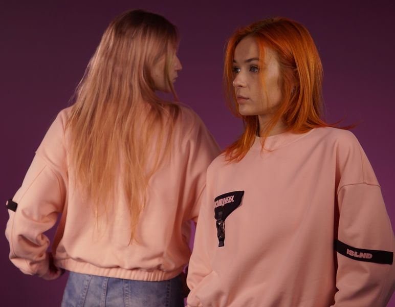 Women's sweatshirt "Rozliudnena", Light Pink, S 224-02-001 фото