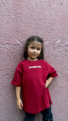 Дитяча oversize футболка «Центр Прийняття Рішень», Бордовий, 3-4 роки 111-03-001 фото