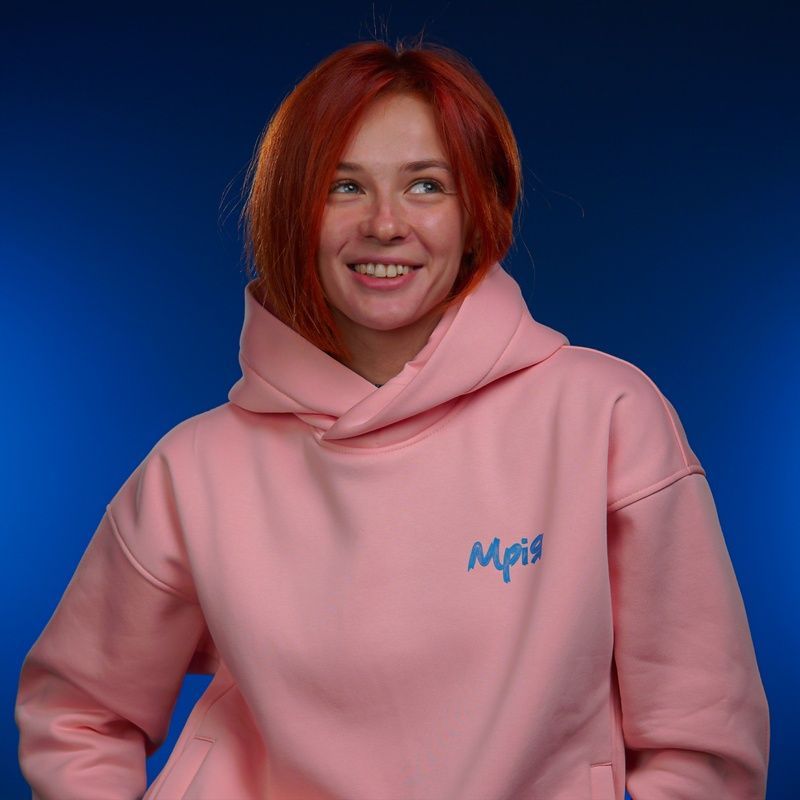 UNISEX Худі на флісі зимовий Oversize &laquo;Мрія&raquo;,&lrm; Рожевий, L-XL 222-10-002 фото