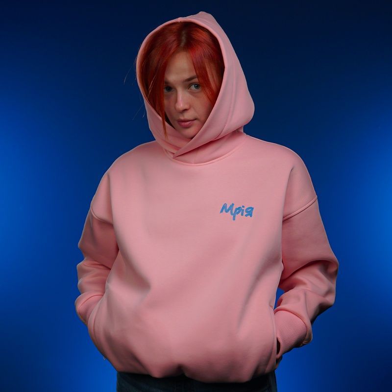 UNISEX Худі на флісі зимовий Oversize &laquo;Мрія&raquo;,&lrm; Рожевий, L-XL 222-10-002 фото