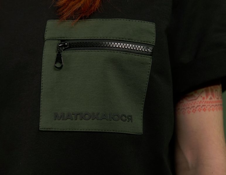 Oversize футболка «Матюкаюся»‎, Чорний, XS 111-02-020 фото