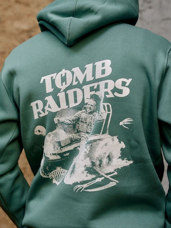 Oversize худі на флісі &laquo;Tomb Raiders&raquo; кольору морська хвиля, XS 222-10-002 фото