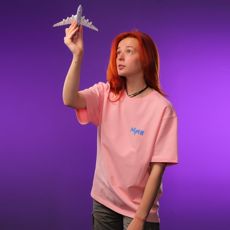 Oversize футболка &laquo;Мрія&raquo;, Рожевий, L/XL 112-02-020 фото