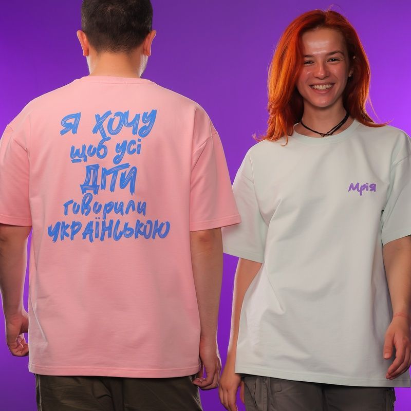 Oversize футболка &laquo;Мрія&raquo;, М'ята, L/XL 112-02-020 фото
