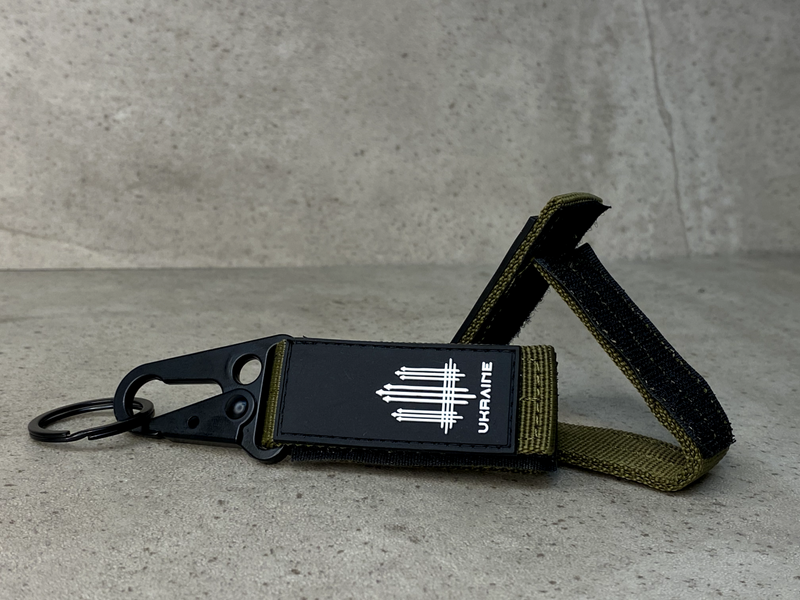 Fabric key ring with Velcro fastener "Trident", Olive 555-06-002 фото