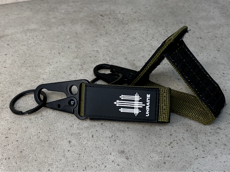 Fabric key ring with Velcro fastener "Trident", Olive 555-06-002 фото