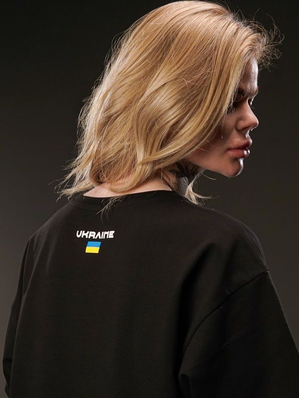 Oversize футболка &laquo;Сонце Донбасу&raquo;, Чорний, L/XL 120-02-010 фото
