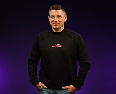 Sweatshirt "Rizh rusniu", Black, 2XL, Pink lettering 222-01-005 фото