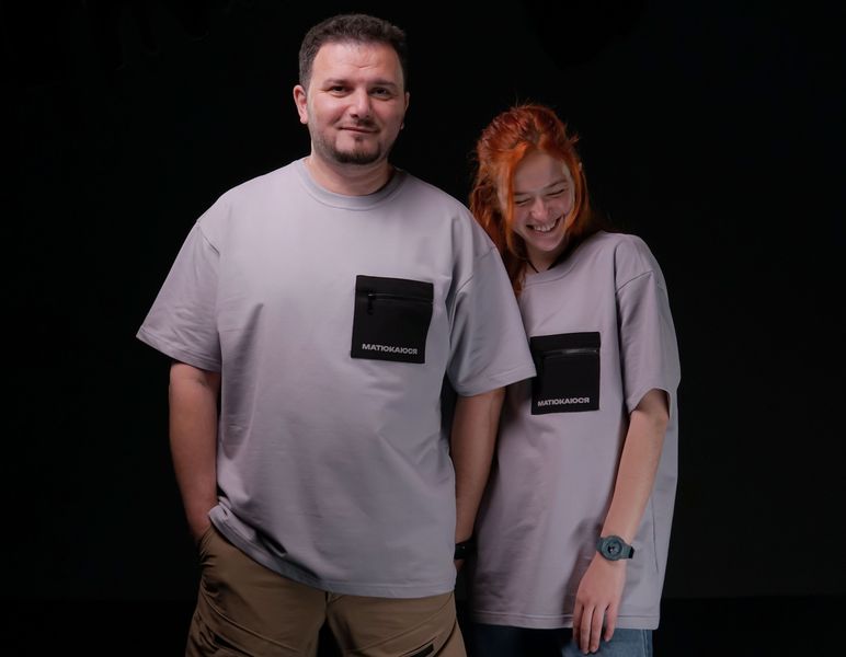 Oversize футболка «Матюкаюся»‎ Сіра - олива, XS 111-02-020 фото