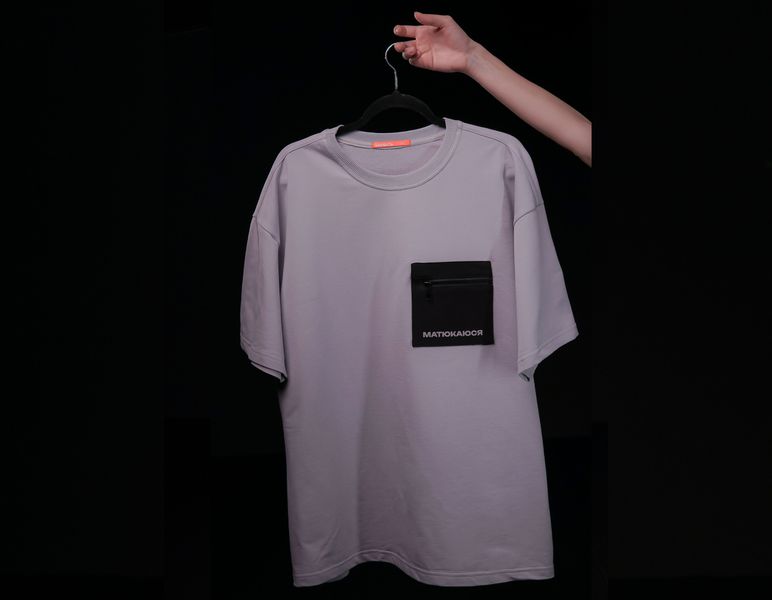 Oversize футболка «Матюкаюся»‎ Сіра - олива, XS 111-02-020 фото