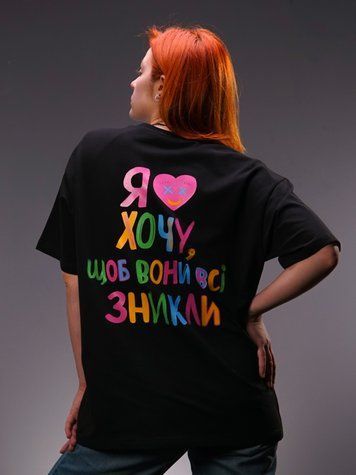 Oversize t-shirt "Dream", black, L/XL 112-02-021 фото