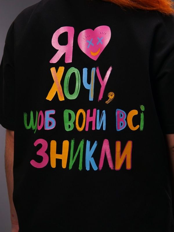 Oversize t-shirt "Dream", black, L/XL 112-02-021 фото