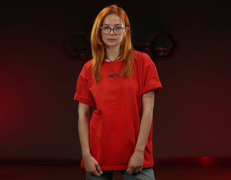 Oversized T-shirt "Fury", Red, XXL 111-02-001 фото
