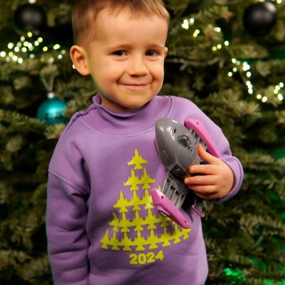 Children's fleece suit with "Christmas tree F16" print, Lavender, 1-2 years 111-06-001 фото