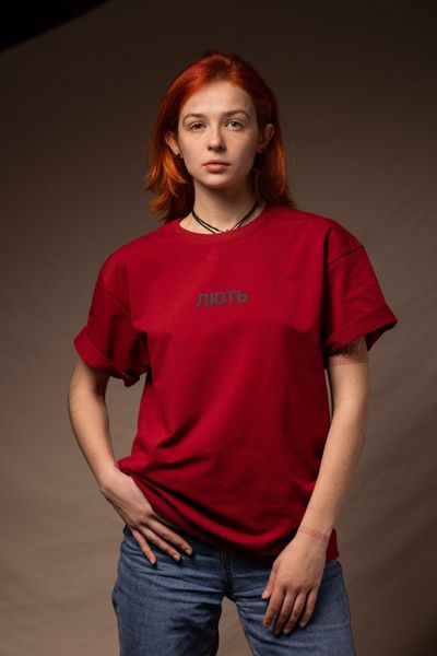 Oversized T-shirt "Fury", Burgundy, XS 111-02-001 фото