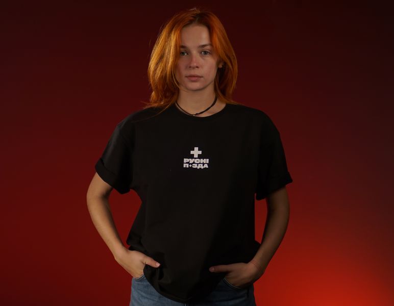 Oversize футболка «Центр Прийняття Рішень», Чорний, XS 114-02-007 фото