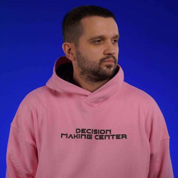 UNISEX Hoody "Decision Making Center" for spring, Pink, XS 222-02-002 фото