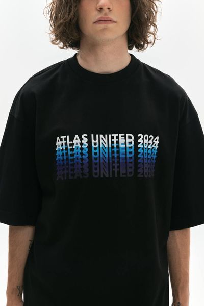 Oversized T-shirt Atlas United, Black, S/M 212-02-024 фото