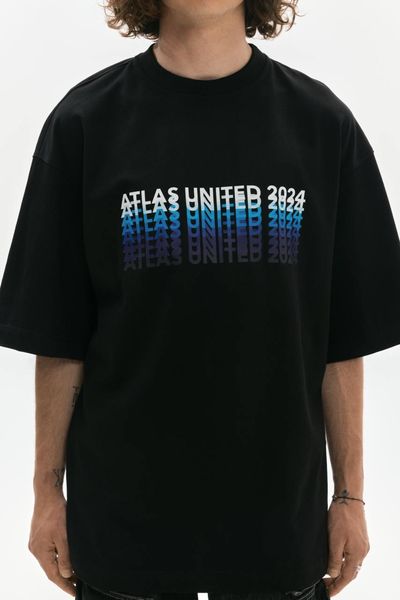 Oversized T-shirt Atlas United, Black, S/M 212-02-024 фото