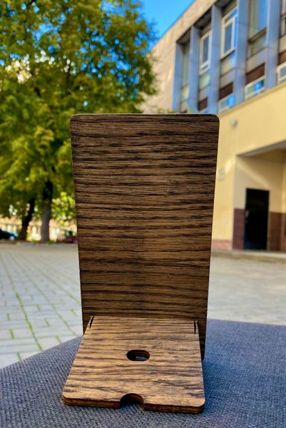 Підставка для телефону дерев'яна ручної роботи "Ріж русню" (100% на 3 ОШБР) 555-05 фото