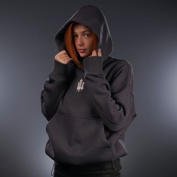 UNISEX Hoody Oversize "Trident F16" for winter, Grey, XS 222-10-001 фото