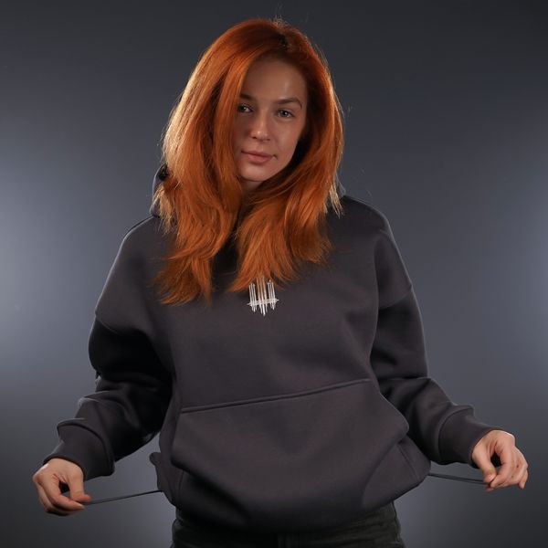 UNISEX Hoody Oversize "Trident F16" for winter, Grey, XS 222-10-001 фото