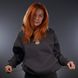 UNISEX Hoody Oversize "Trident F16" for winter, Grey, XS 222-10-001 фото 2