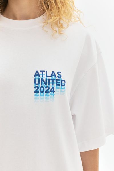 Oversized T-shirt Atlas United 2024, Milk, S/M 212-02-025 фото