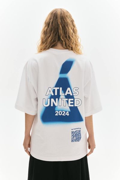 Oversized T-shirt Atlas United 2024, Milk, S/M 212-02-025 фото