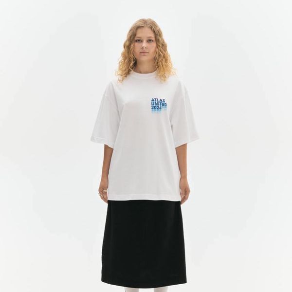 Oversized T-shirt Atlas United 2024, Milk, S/M 212-02-025 фото