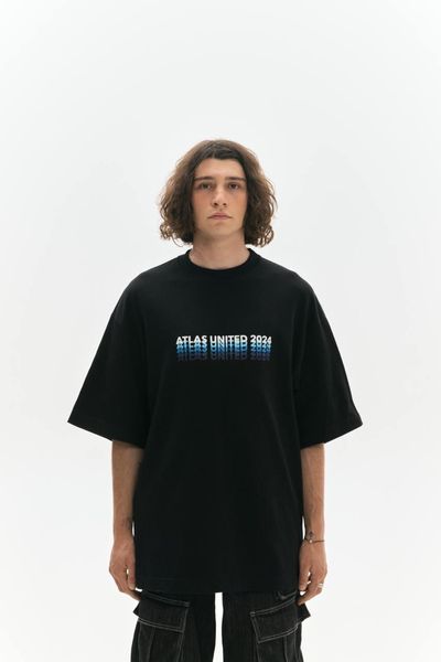 Oversized T-shirt Atlas United 24, Black, S/M 212-02-026 фото