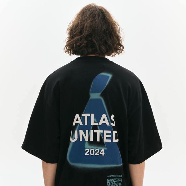 Oversized T-shirt Atlas United 24, Black, S/M 212-02-026 фото