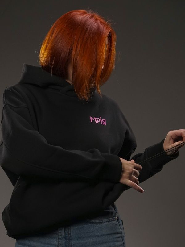 Oversize Худі на флісі &laquo;Мрія&raquo; чорне L/XL 222-10-004 фото