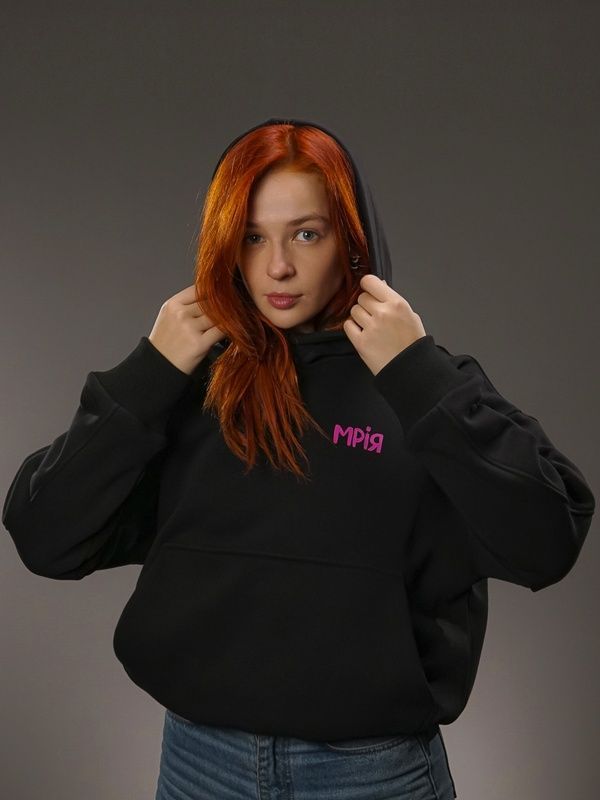 Oversize Худі на флісі &laquo;Мрія&raquo; чорне L/XL 222-10-004 фото