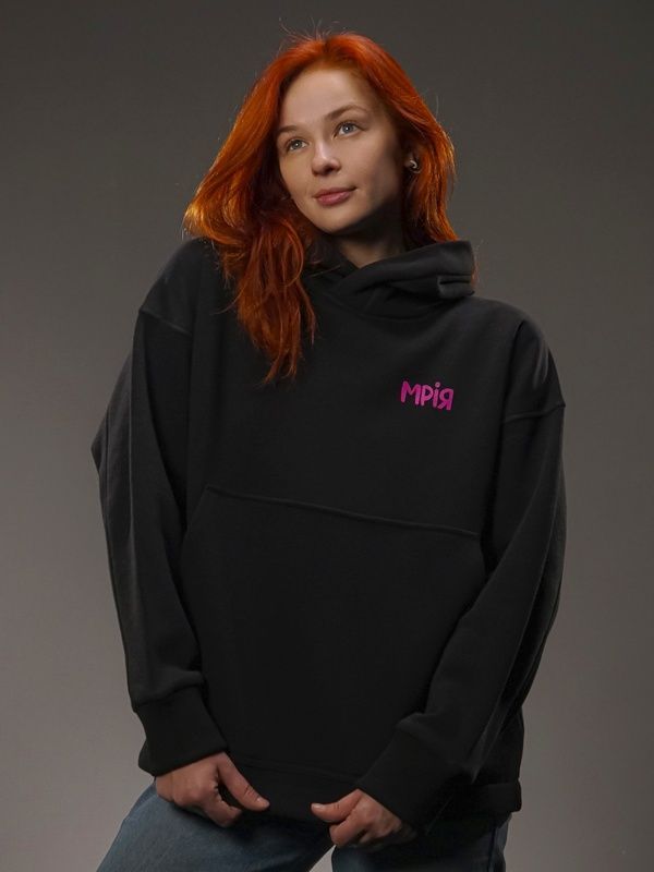 Oversize Худі на флісі &laquo;Мрія&raquo; чорне L/XL 222-10-004 фото