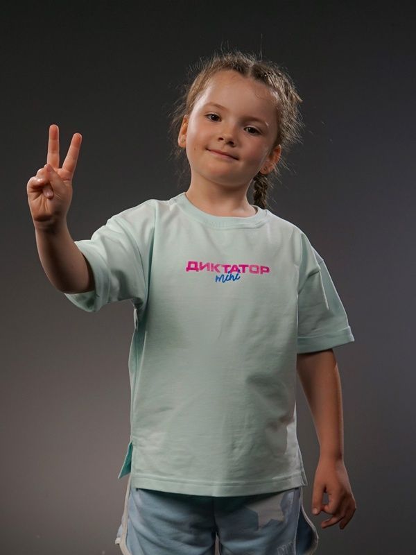 Дитяча oversize футболка &laquo;Диктатор mini&raquo;, М'ята, 1-2 роки 112-02-020 фото