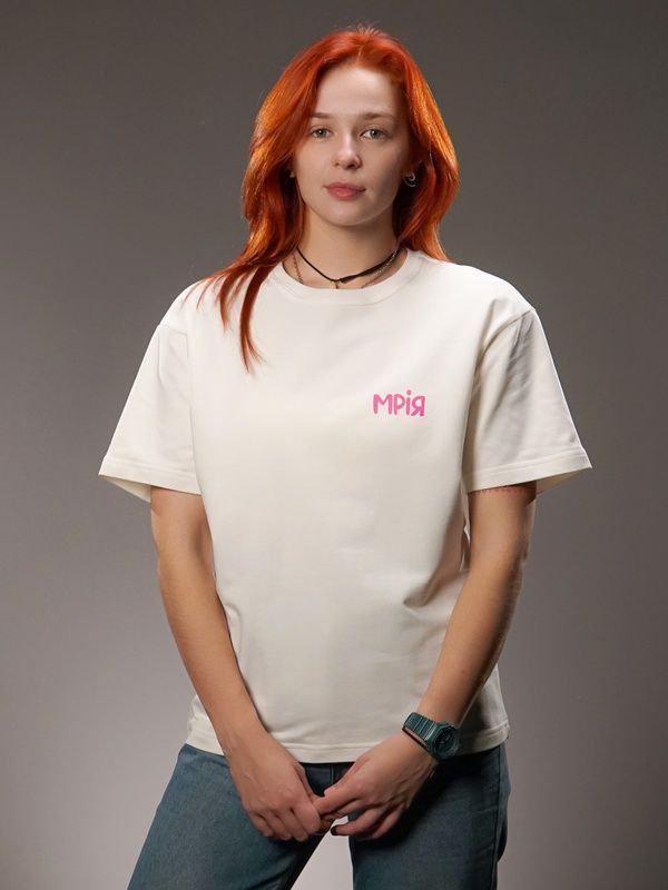 Oversize футболка &laquo;Мрія&raquo; молочна S/M 112-02-021 фото