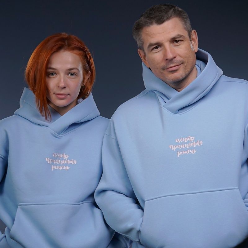 &laquo;Центр прийняття рішень&raquo; UNISEX Худі на флісі зимовий Oversize,&lrm; Блакитний, XS 222-15-225 фото