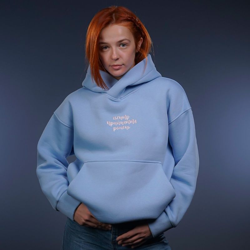 &laquo;Центр прийняття рішень&raquo; UNISEX Худі на флісі зимовий Oversize,&lrm; Блакитний, XS 222-15-225 фото