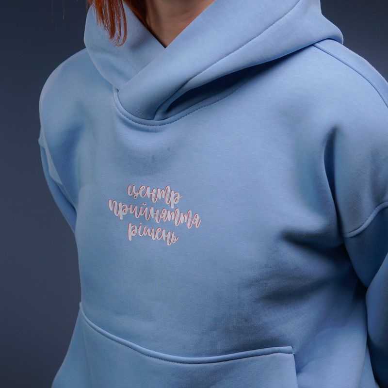 &laquo;Центр прийняття рішень&raquo; UNISEX Худі на флісі зимовий Oversize,&lrm; Блакитний, XS 222-15-225 фото