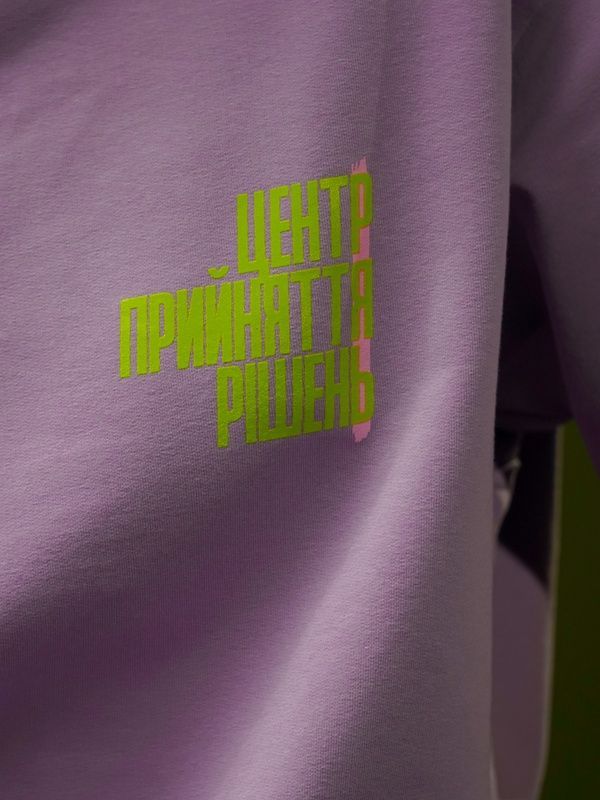 Oversized T-shirt "Decision-Making Center", Purple, XS 112-02-010 фото